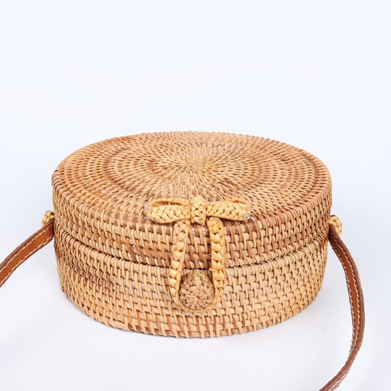 summer bali rattan straw cross body bag