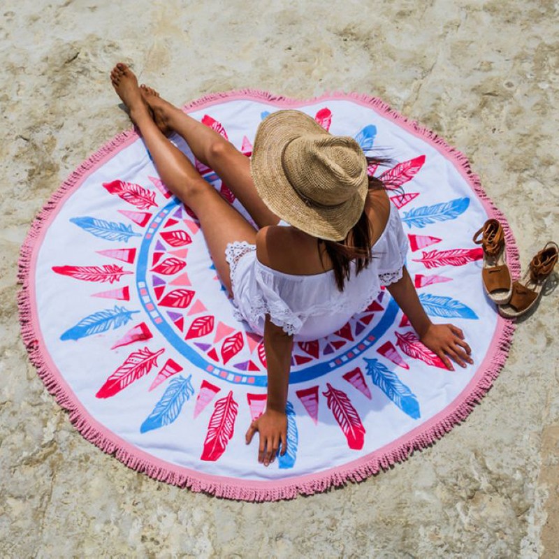 fashionable bohemian style summer round beach towel