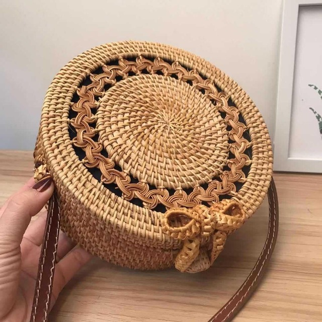 2018 limited edition Bali artisan rattan straw crossbody bag